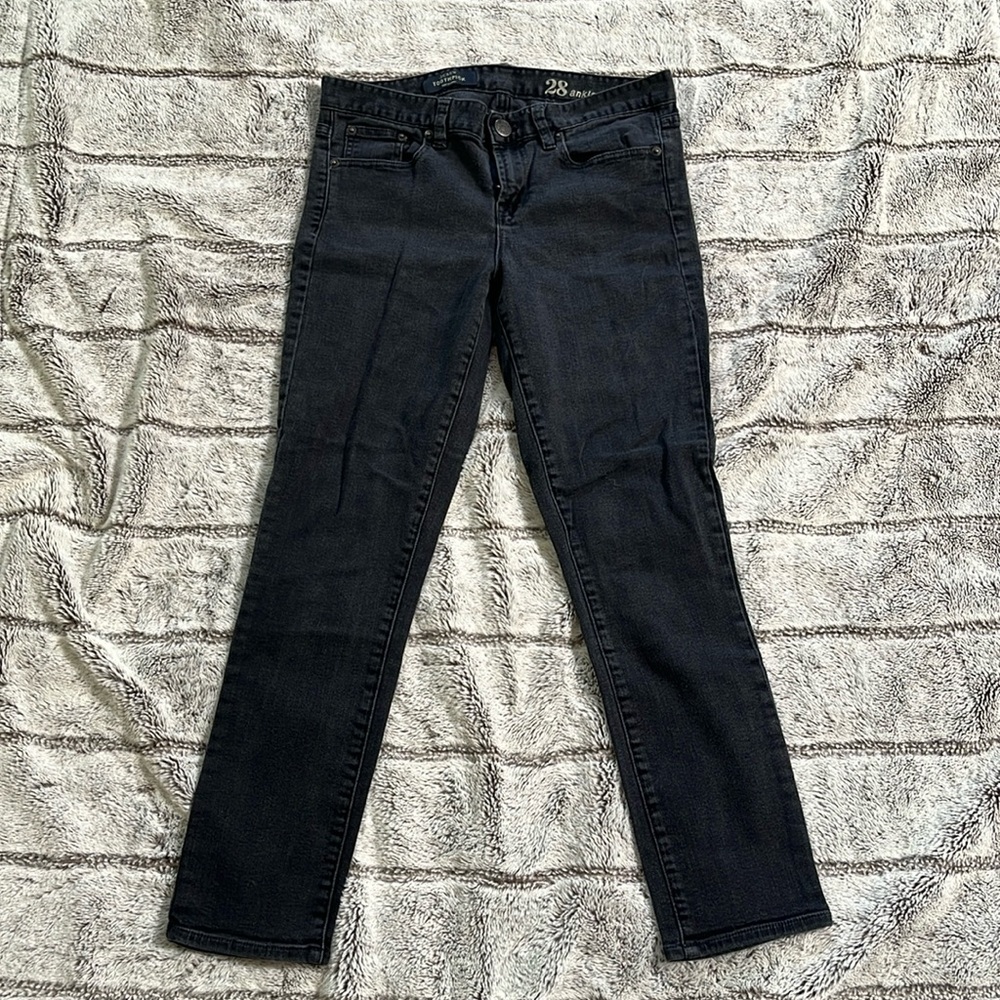 J Crew Faded Black Ankle Jeans